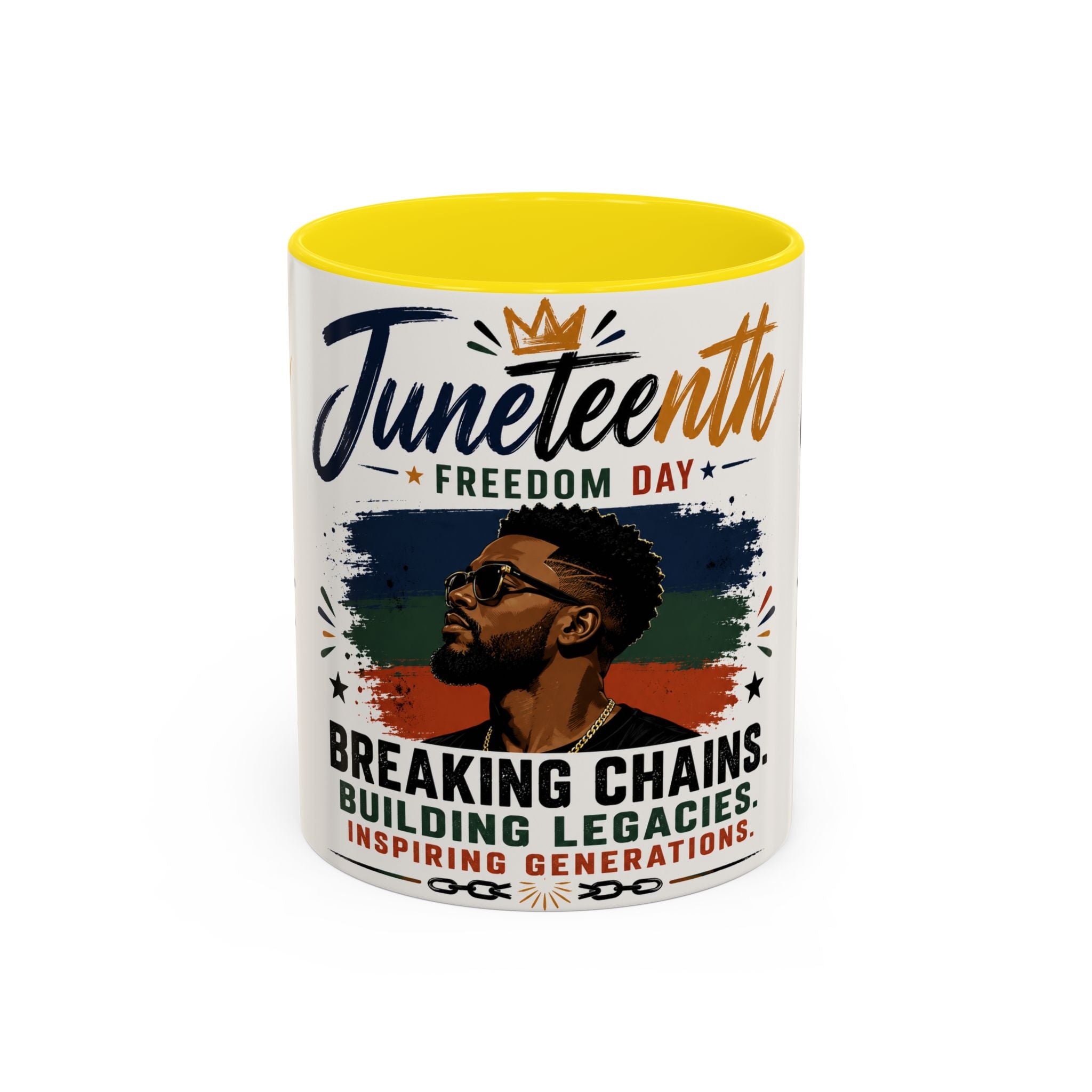 Juneteenth Freedom Day Coffee Mug – "Breaking Chains, Building Legacies" Accent Mug