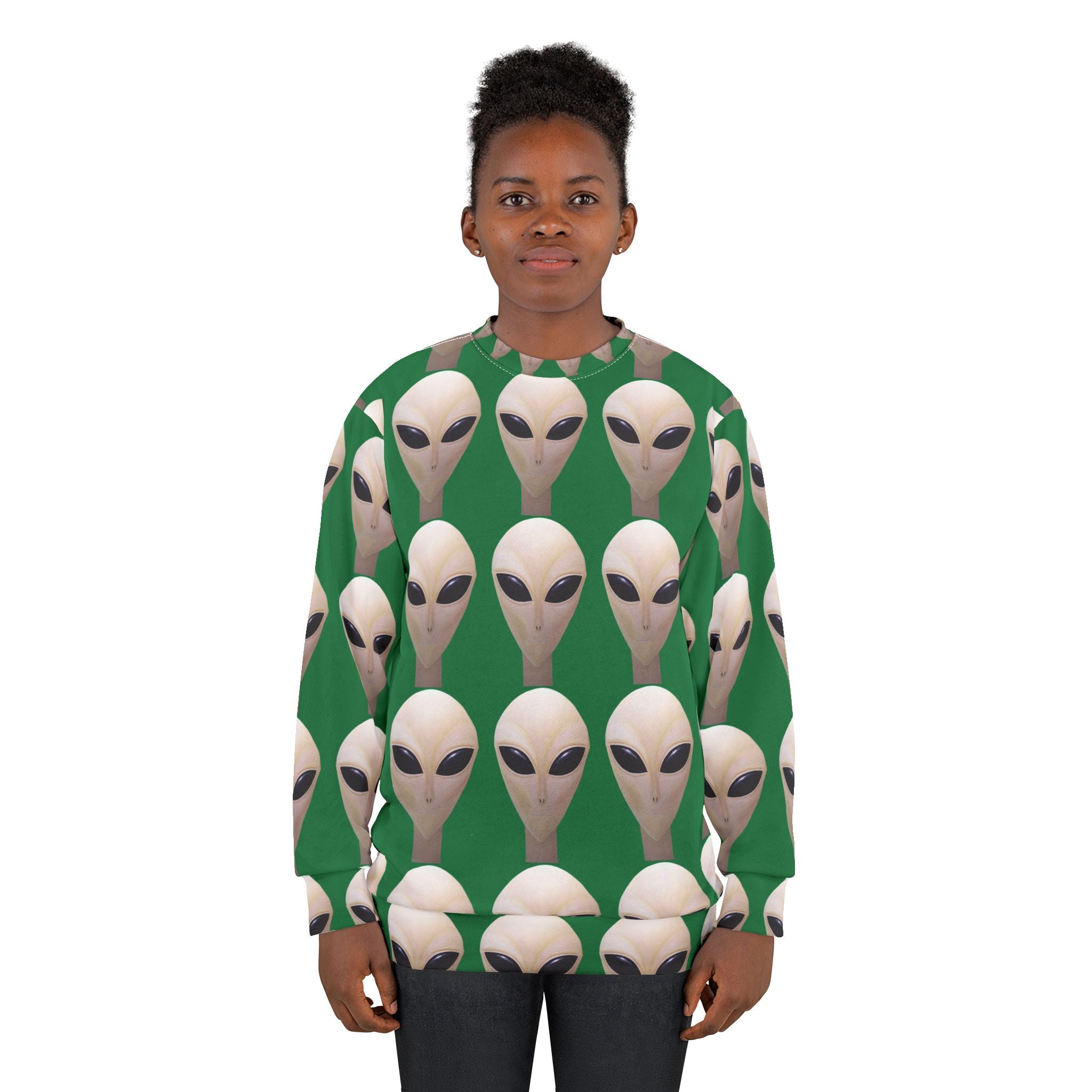 Alien Face Sweatshirt — Retro  Graphic Crewneck