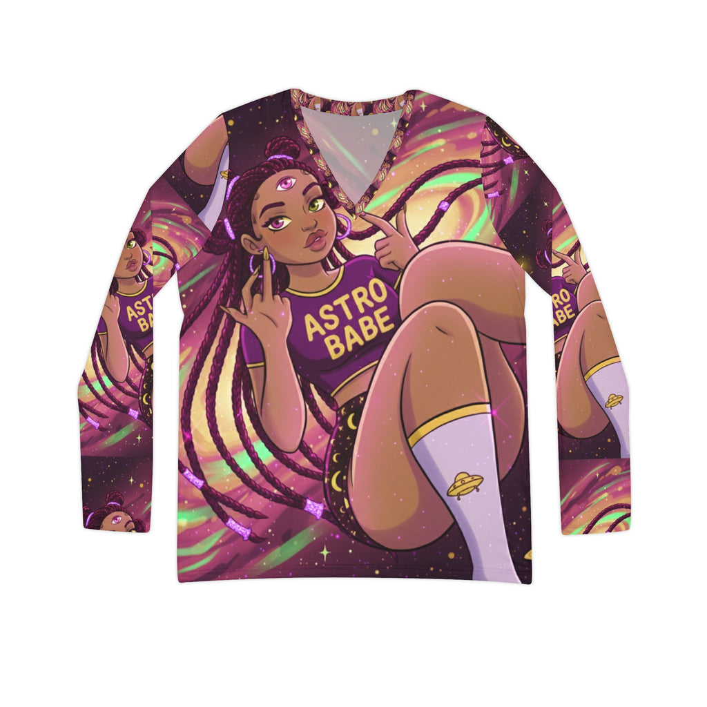 Women's Long Sleeve V-neck Shirt (AOP)