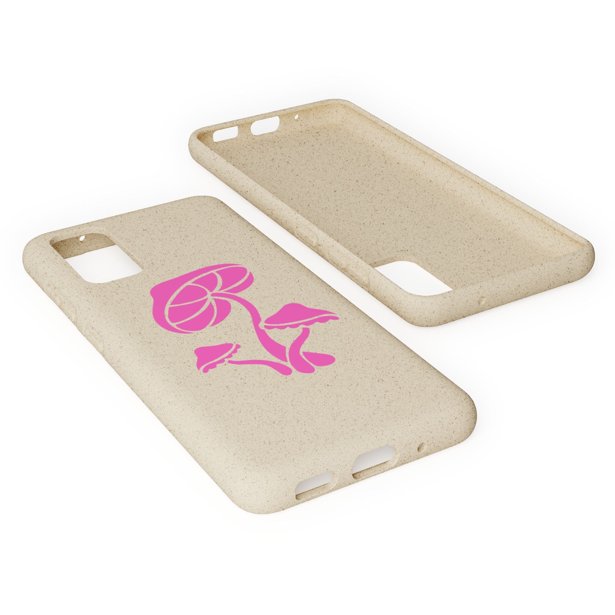 Eco-Friendly Phone Case with Pink Mushroom Design, Biodegradable Phone Cover, Sustainable Gift for Nature Lovers, Earth Day Gift, Cute Phone