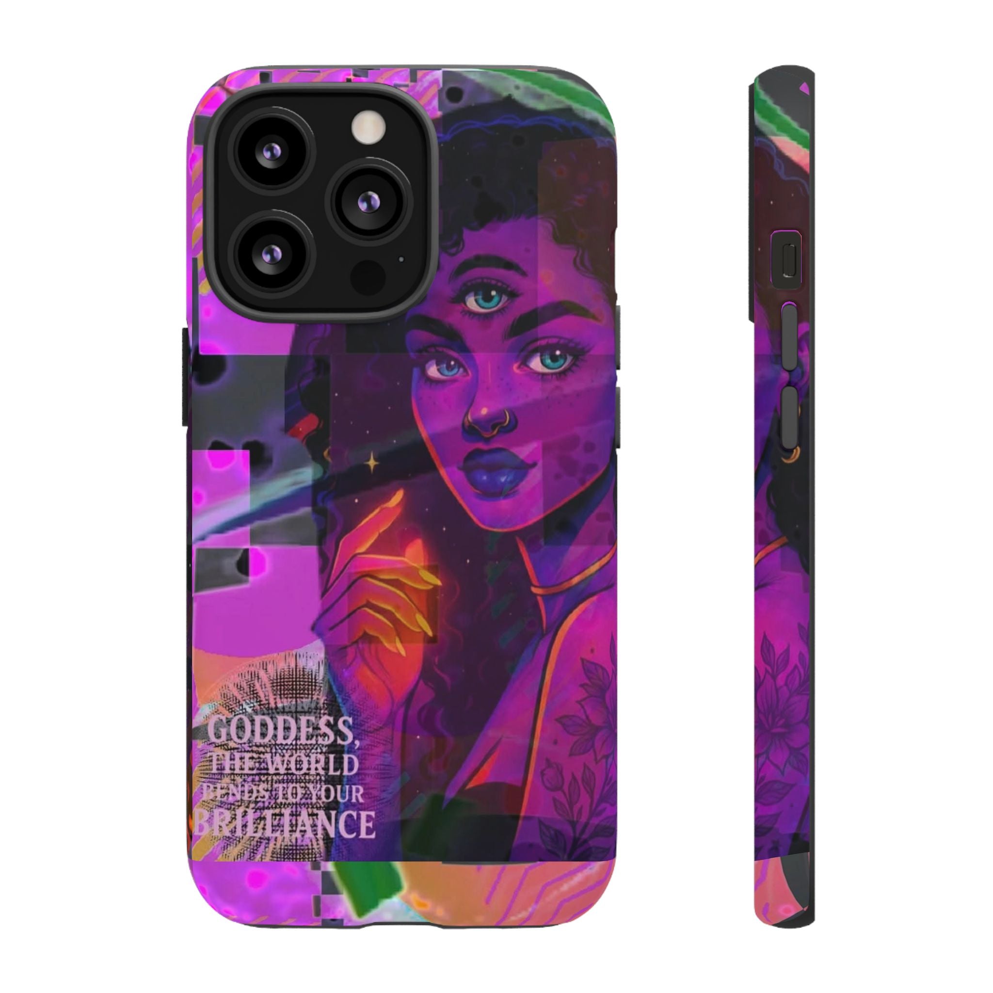 Third-Eye Goddess Phone Case — Neon Psychic Art iPhone Cover