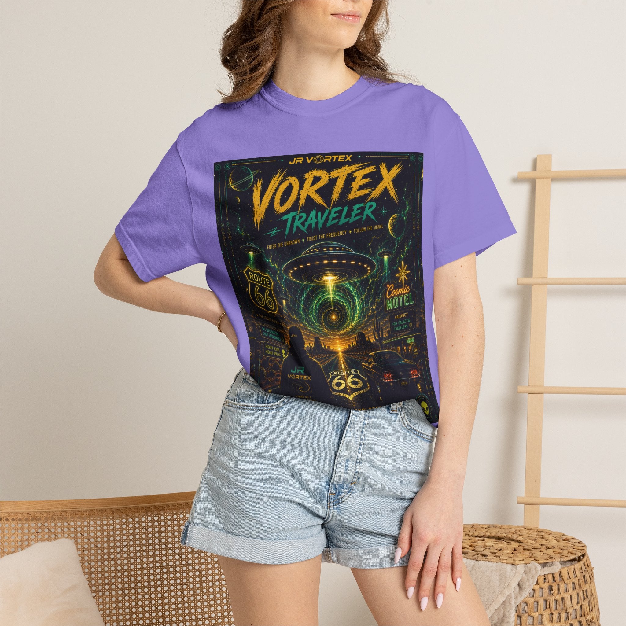 Vortex Traveler T-Shirt — Retro Sci‑Fi Roadtrip Graphic Tee
