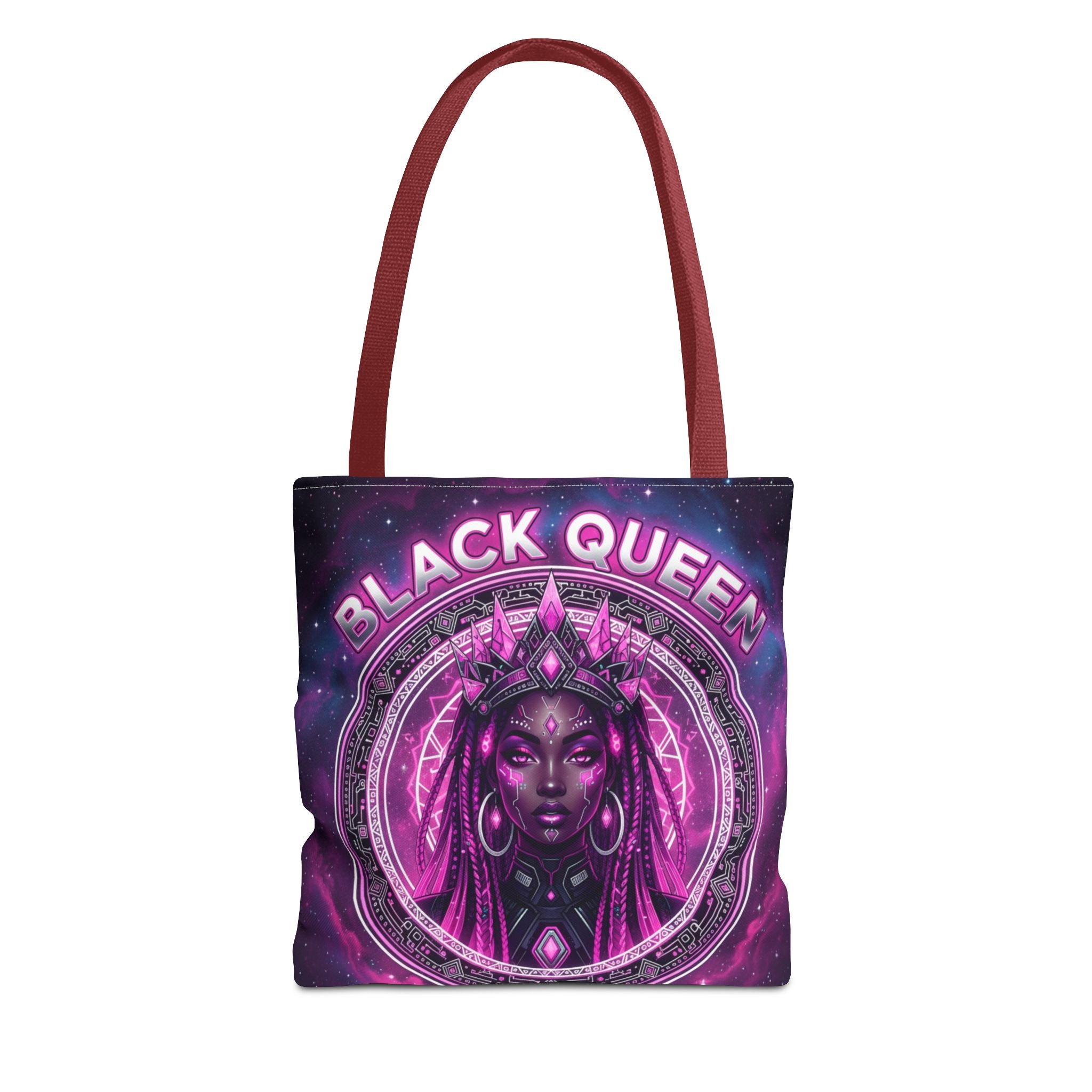 Black Queen Art Tote Bag — Afrocentric Cosmic Portrait Tote🎁🎁