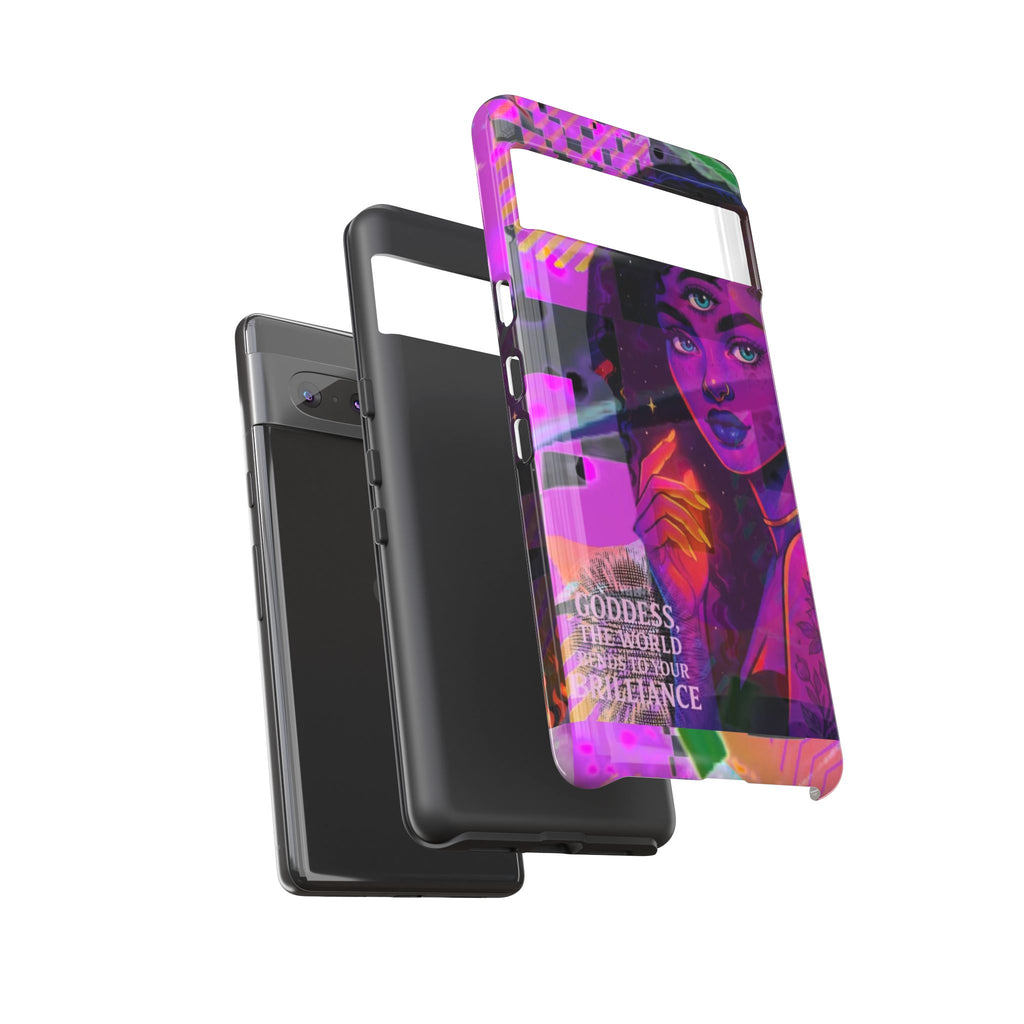 Third-Eye Goddess Phone Case — Neon Psychic Art iPhone Cover