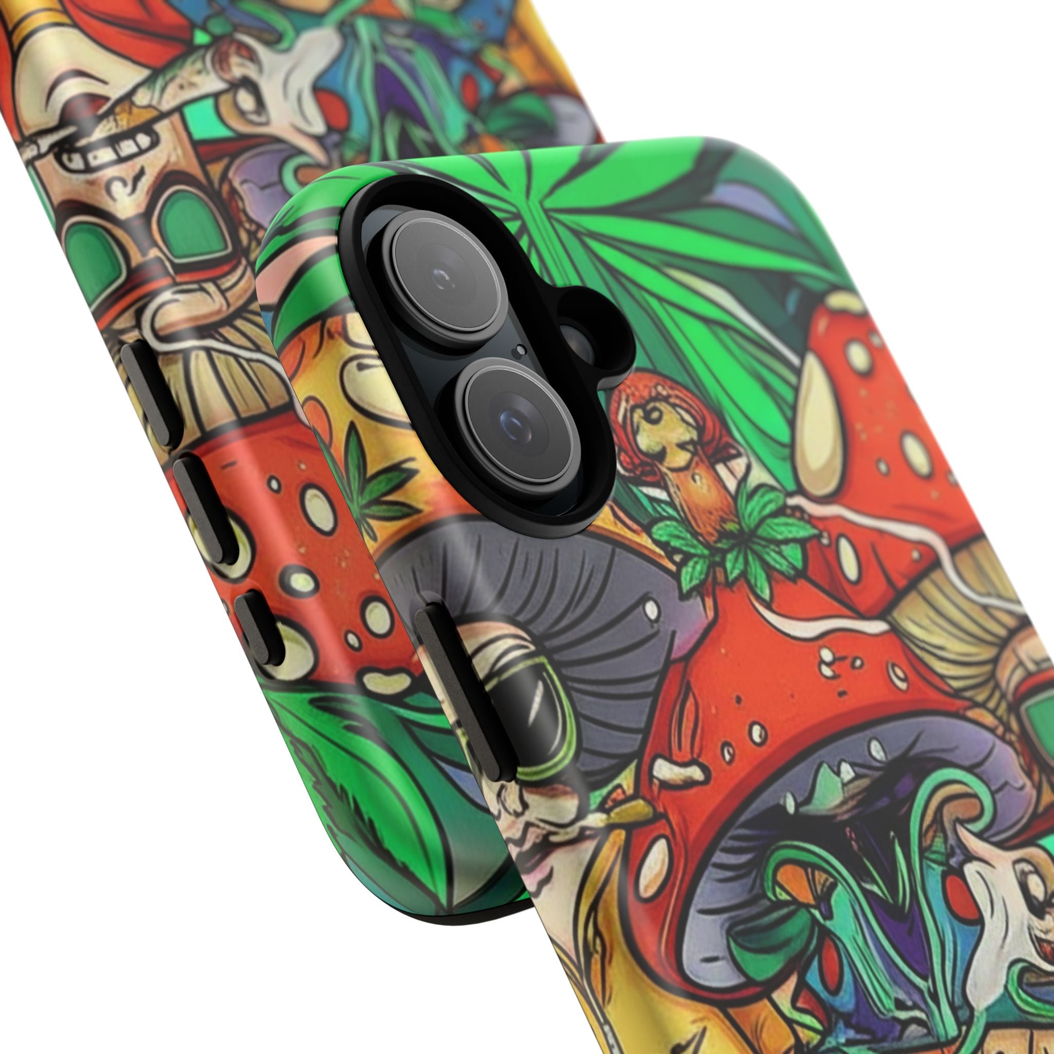 Vibrant Phone Case Featuring Funky Mushroom Art, Tough Cases, Trendy Accessories, Unique Gifts, Eclectic Style, Phone Protection Printify