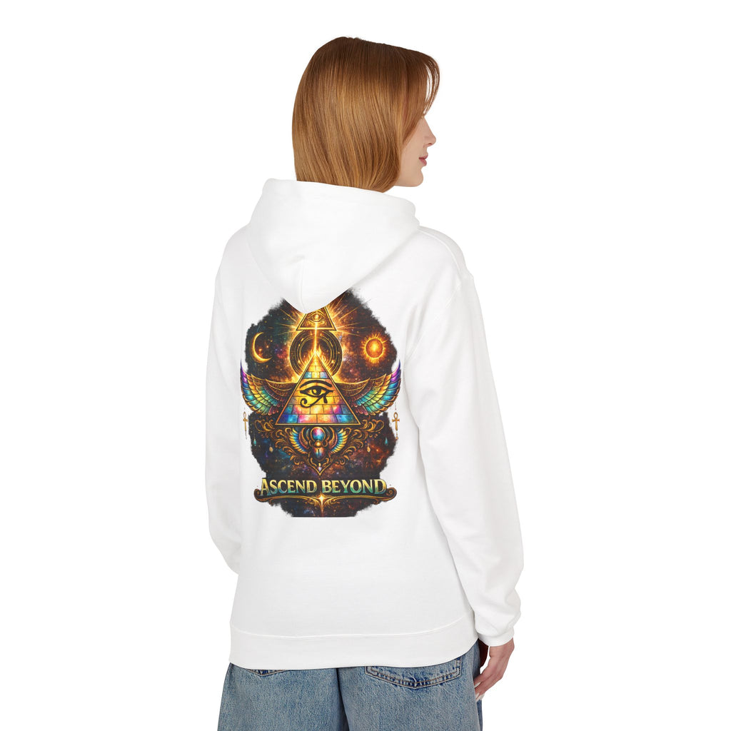 Ascend Beyond Hoodie — Mystic Eye Pyramid Graphic Hoodie Printify