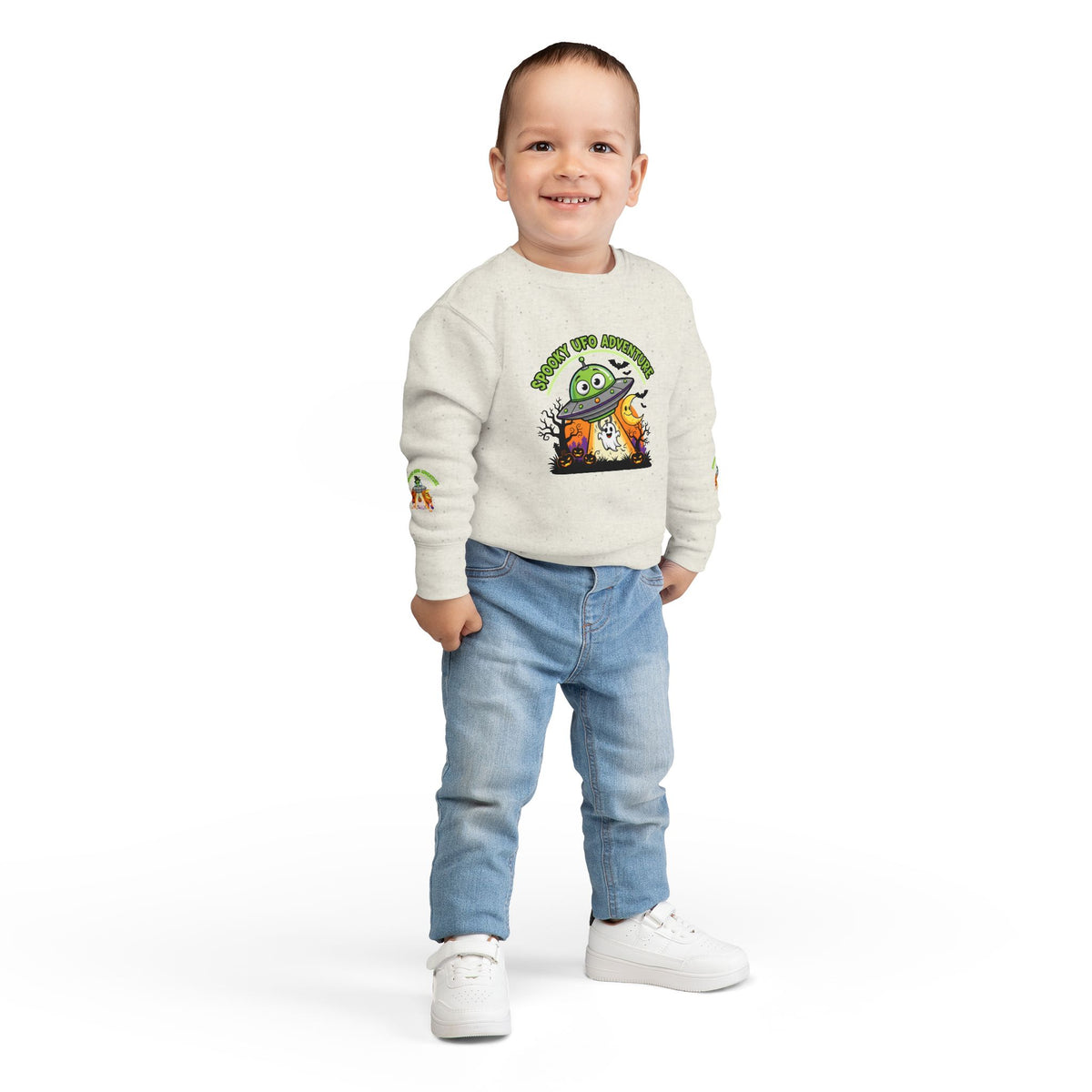 Spooky Alien Adventure Toddler Sweatshirt | Halloween Costume, Kids' Sweatshirt, Fun Apparel, Trick or Treat, Toddler Outfit