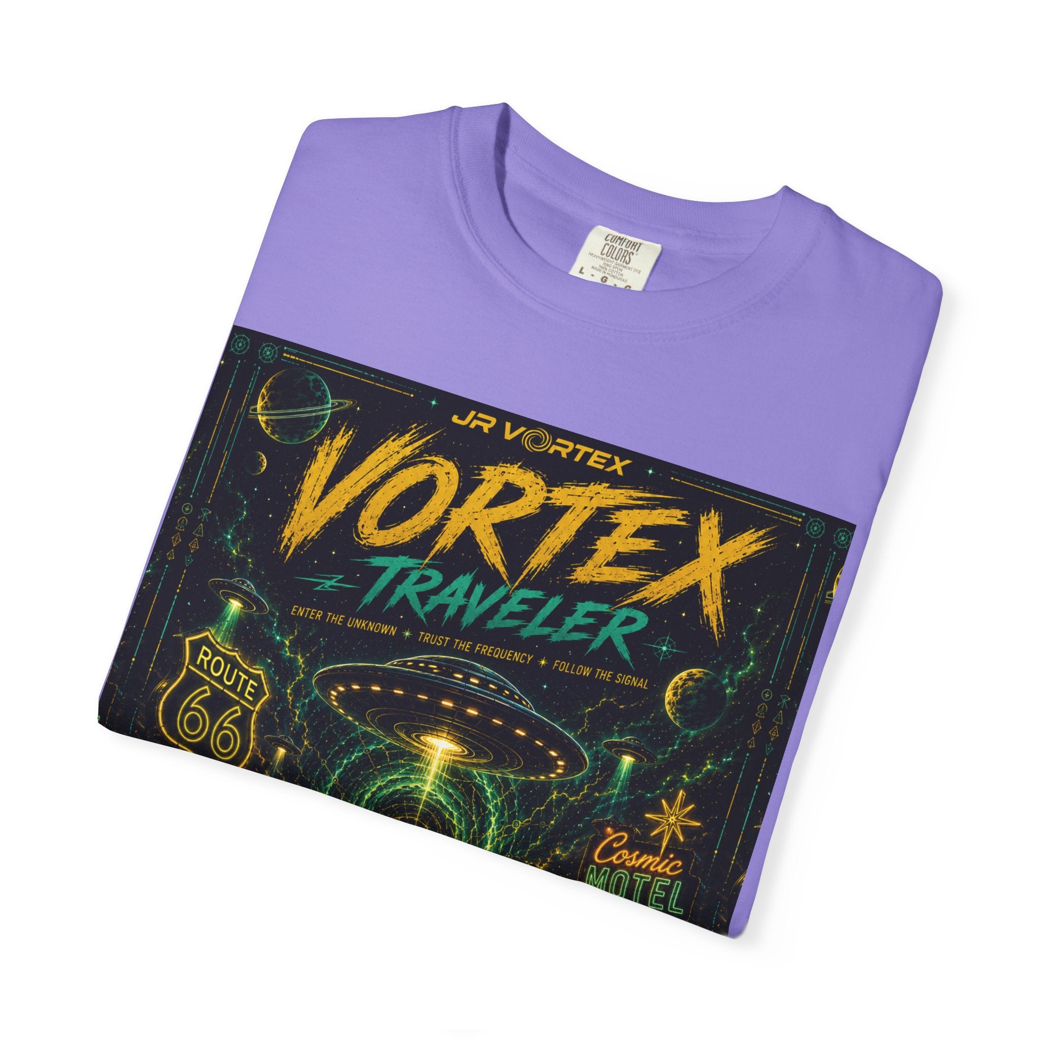 Vortex Traveler T-Shirt — Retro Sci‑Fi Roadtrip Graphic Tee