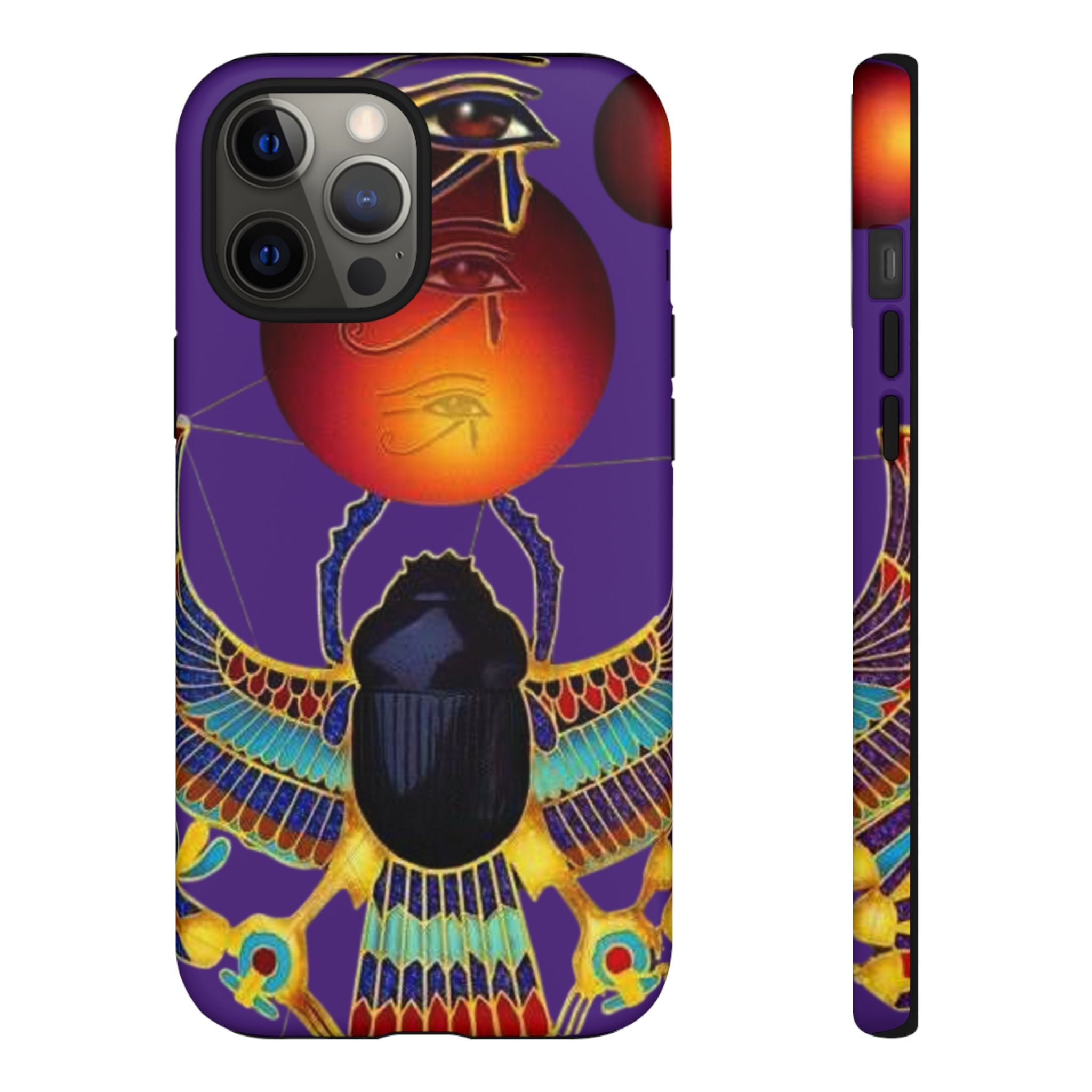 Colorful Phone Case with Egyptian-Inspired Design, Tough Cases for Gift, Phone Protection, Unique Accessories, Festival Style, Phone Cover