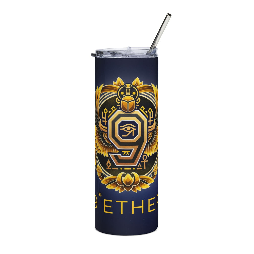 9th Grade Panther Stainless Steel Tumbler — 20oz Gold Crest Travel Cup Printify