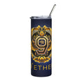 9th Grade Panther Stainless Steel Tumbler — 20oz Gold Crest Travel Cup Printify