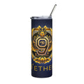 9th Grade Panther Stainless Steel Tumbler — 20oz Gold Crest Travel Cup Printify