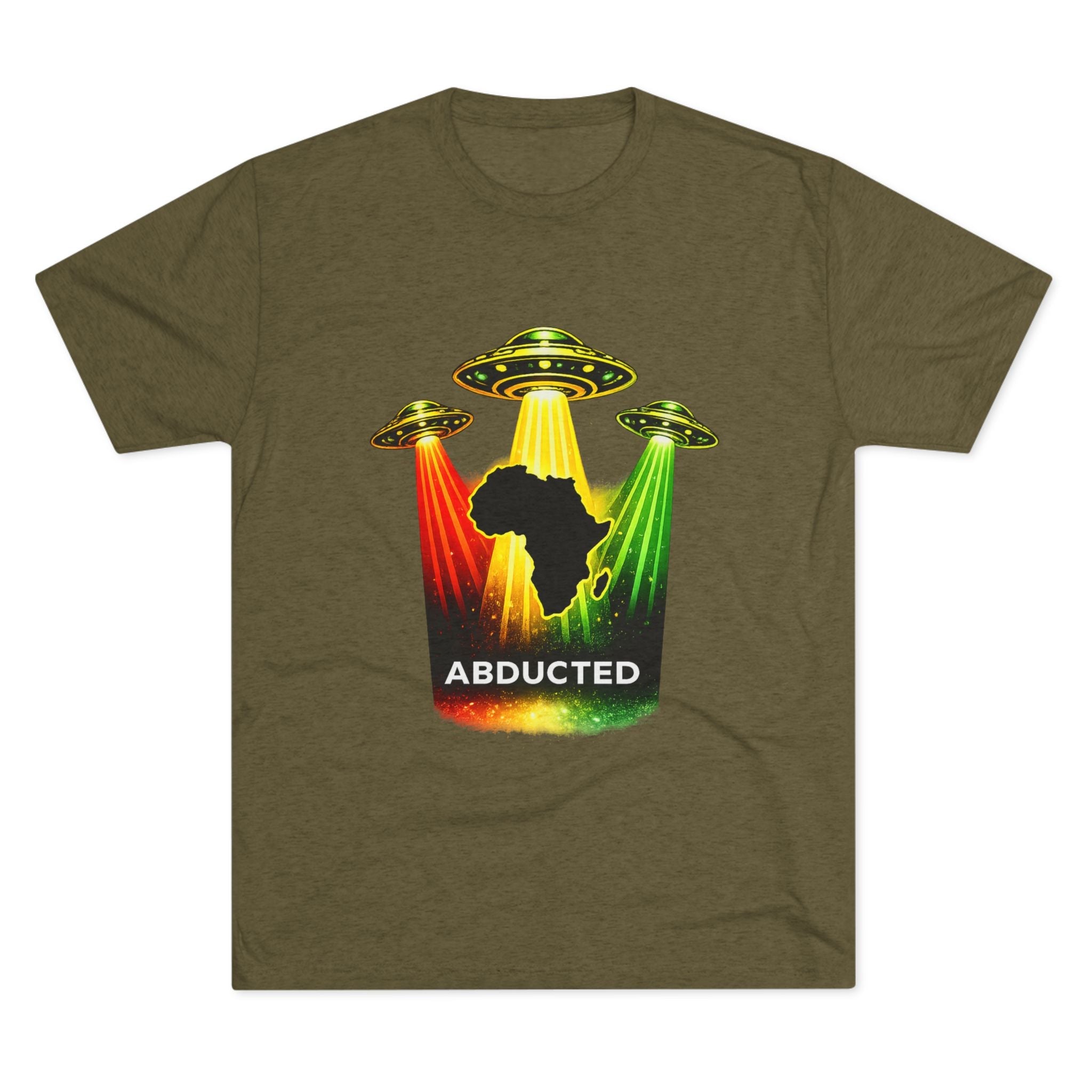 Abducted Africa T-Shirt — Rasta UFO Graphic Tee Printify