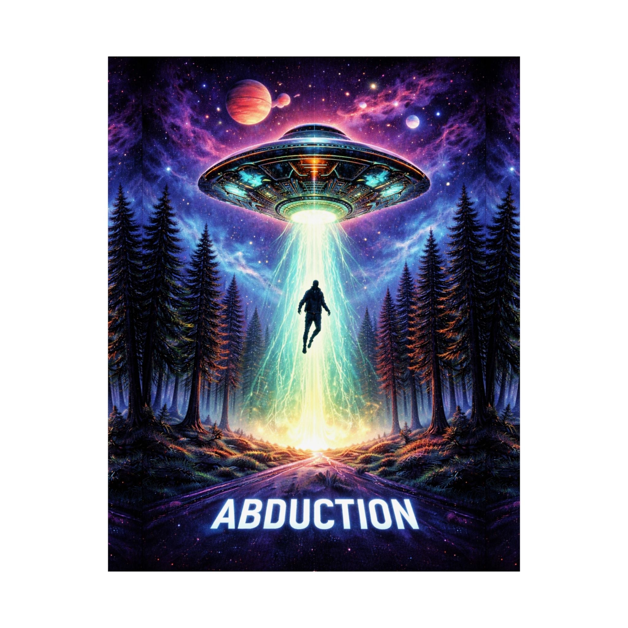 ABDUCTION — Cinematic UFO Art Print Printify