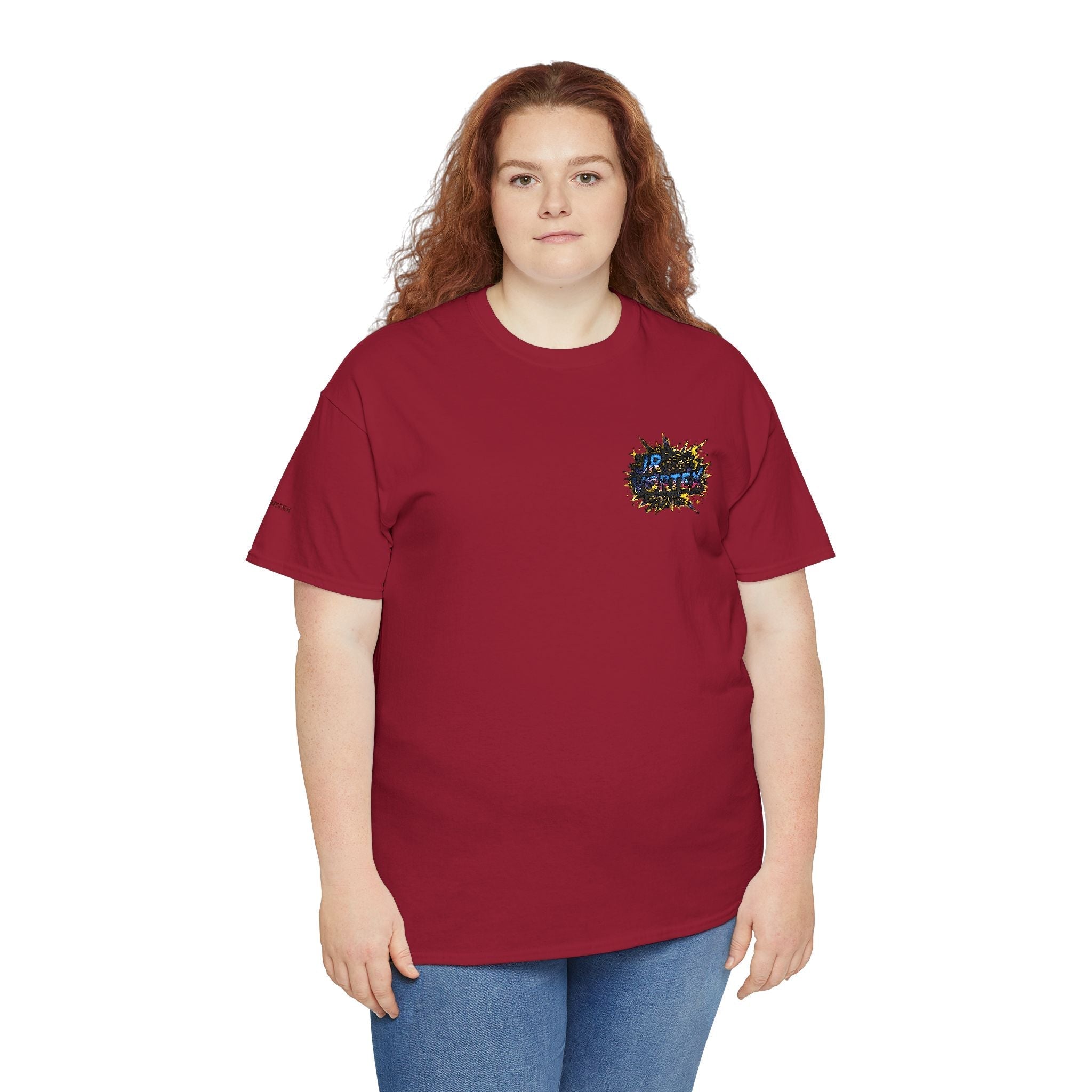 Abstract Galaxy Chest Tee — Small Colorful Nebula Graphic T-Shirt Printify