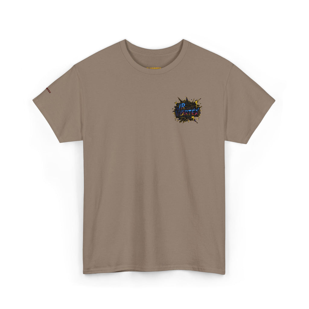 Abstract Galaxy Chest Tee — Small Colorful Nebula Graphic T-Shirt Printify