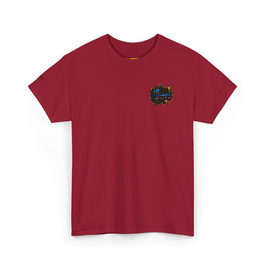 Abstract Galaxy Chest Tee — Small Colorful Nebula Graphic T-Shirt Printify