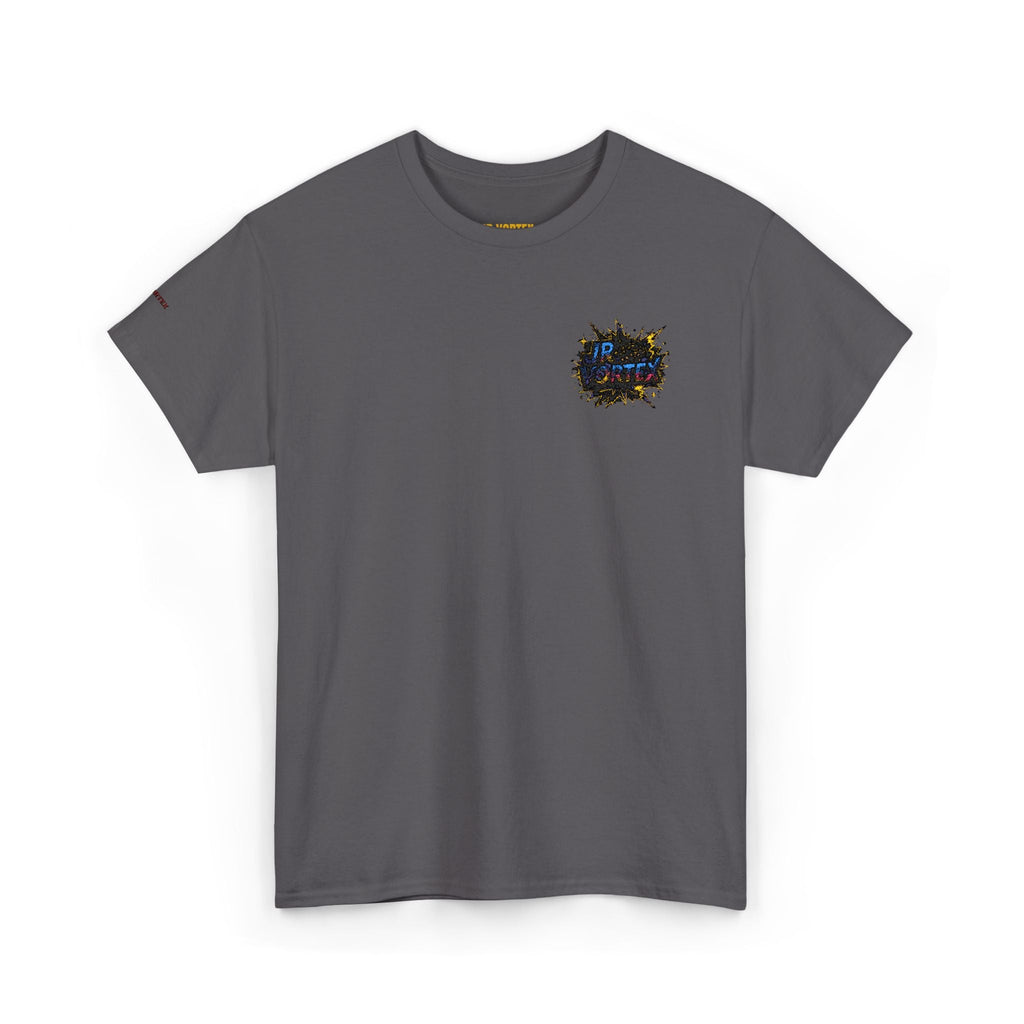 Abstract Galaxy Chest Tee — Small Colorful Nebula Graphic T-Shirt Printify