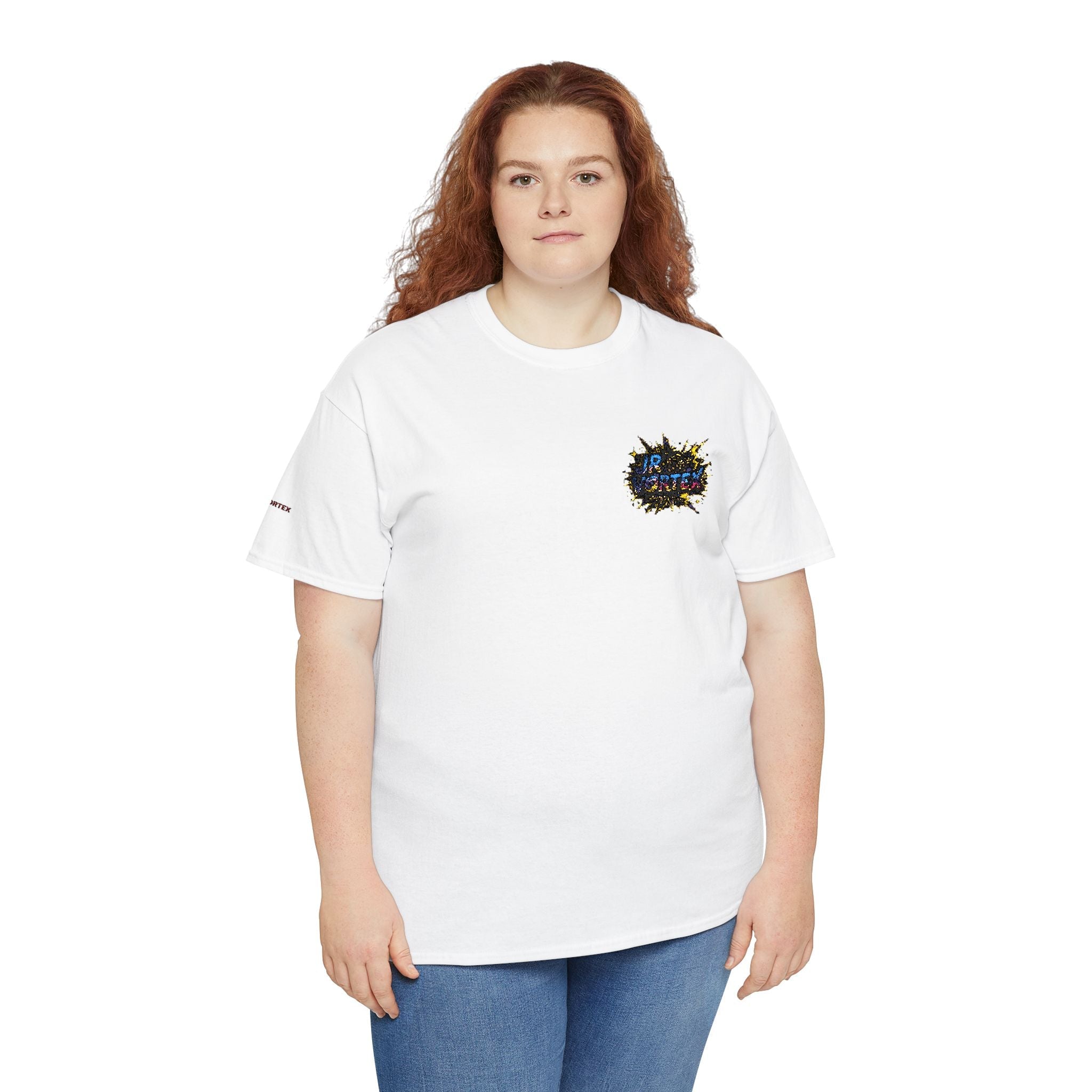 Abstract Galaxy Chest Tee — Small Colorful Nebula Graphic T-Shirt Printify