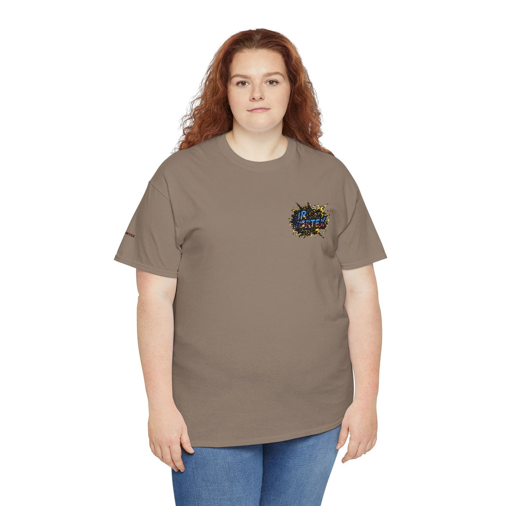 Abstract Galaxy Chest Tee — Small Colorful Nebula Graphic T-Shirt Printify