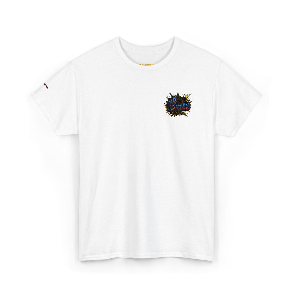 Abstract Galaxy Chest Tee — Small Colorful Nebula Graphic T-Shirt Printify