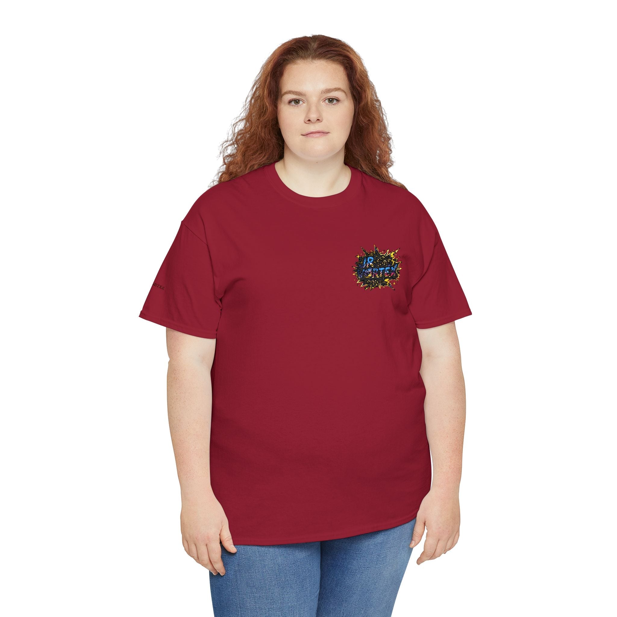 Abstract Galaxy Chest Tee — Small Colorful Nebula Graphic T-Shirt Printify