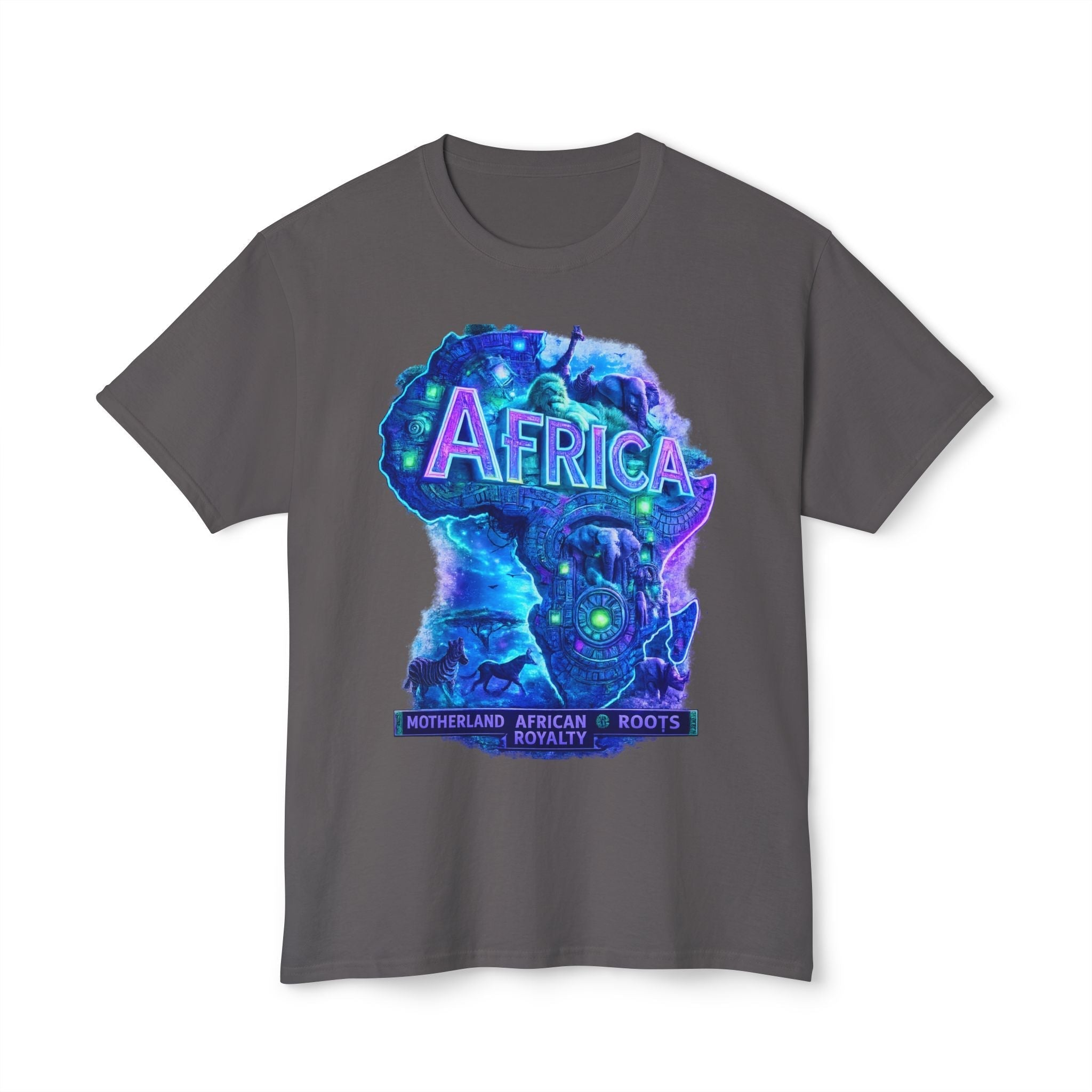 Africa Map Graphic T-Shirt — "Africa" Neon Silhouette Printify