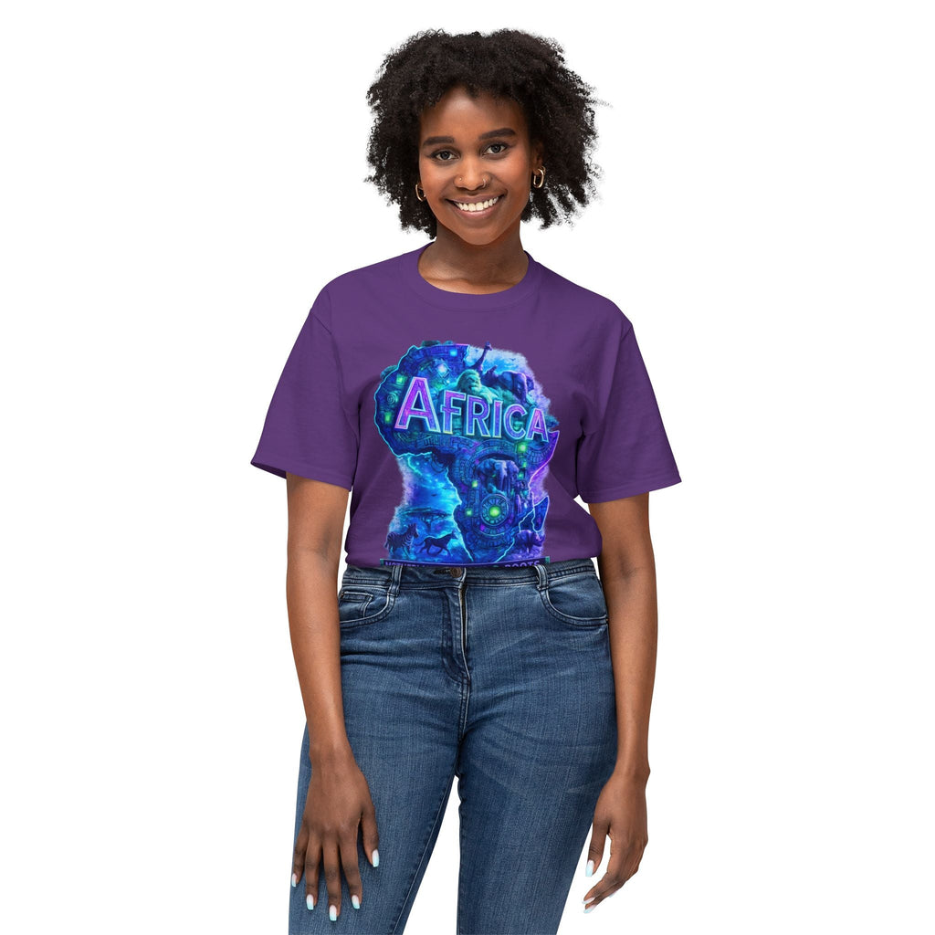 Africa Map Graphic T-Shirt — "Africa" Neon Silhouette Printify