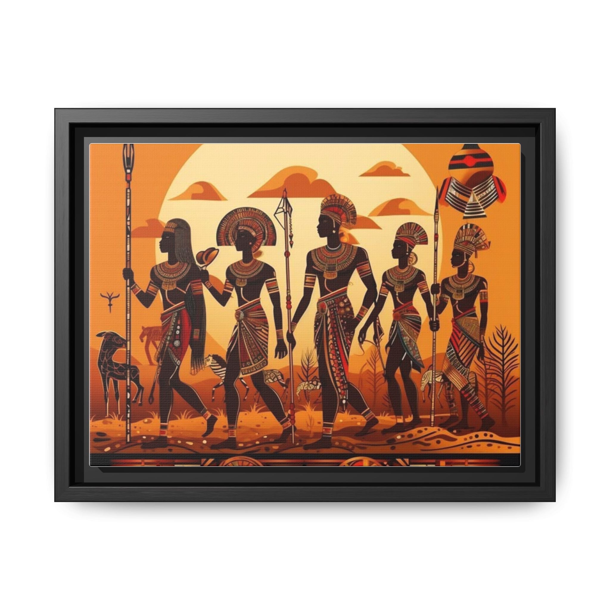 African Heritage Framed Art Print, Vibrant Wall Decor,🔖 Cultural Home Decoration, Ethnic Art for Living Room, Gift for Art Lovers