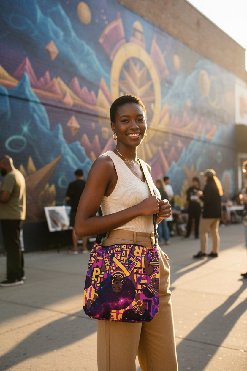 Afro Galaxy Crossbody Lifestyle