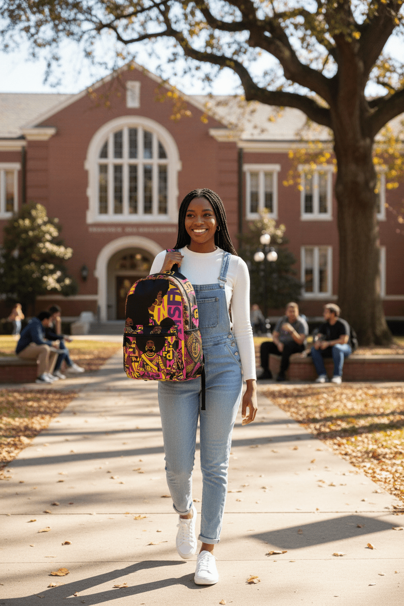 Afro Queen Backpack College Campus Lifestyle