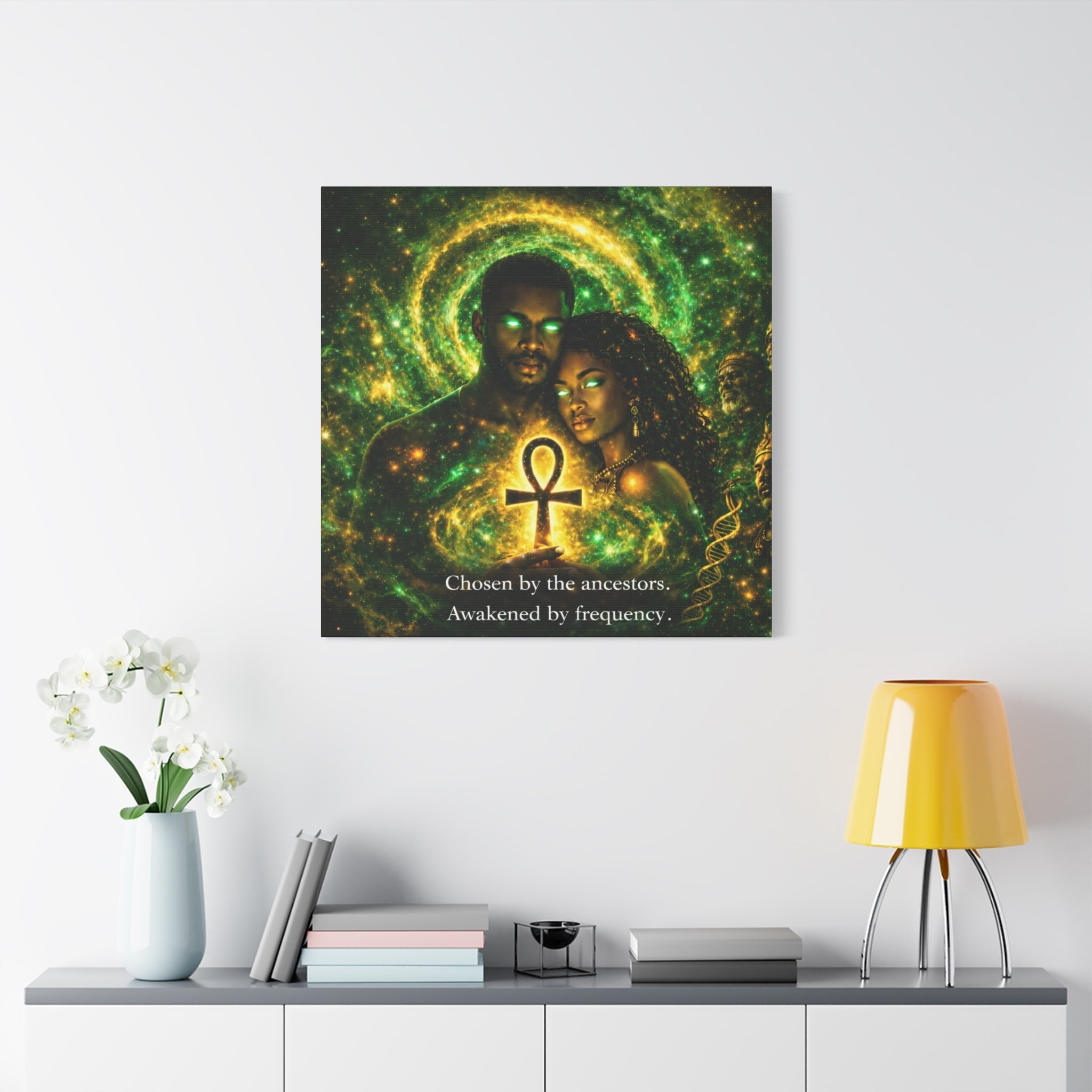 Ancestral Awakening Canvas Print — "Chosen by the ancestors. Awakened by frequency." Printify