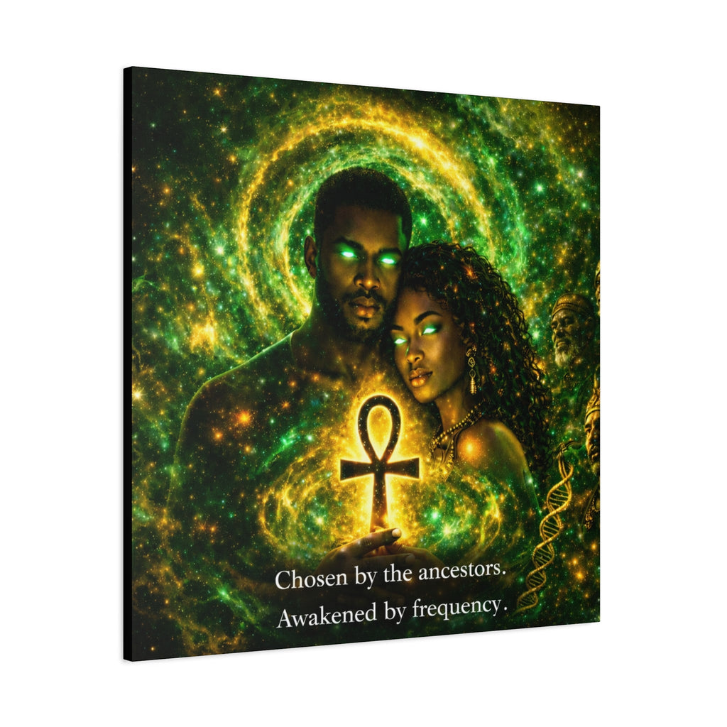 Ancestral Awakening Canvas Print — "Chosen by the ancestors. Awakened by frequency." Printify