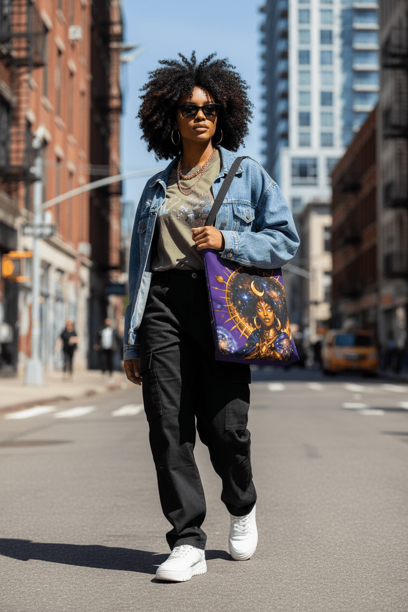 Solar Goddess Tote Bag Streetwear City Lifestyle