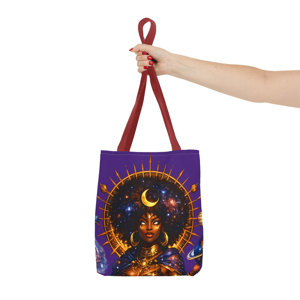 Celestial Queen Tote Bag — Afrocentric Moon Goddess Cosmic Art Tote Printify