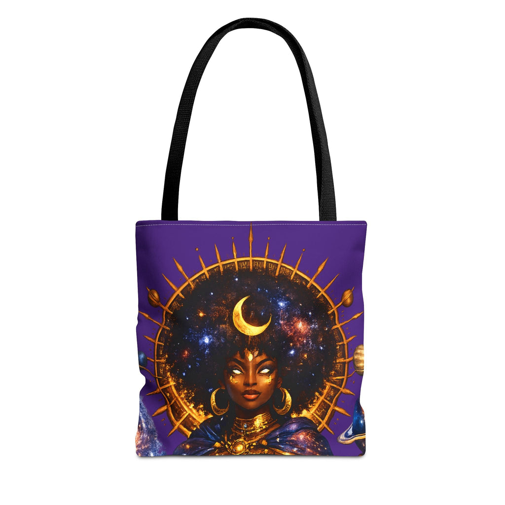 Celestial Queen Tote Bag — Afrocentric Moon Goddess Cosmic Art Tote Printify