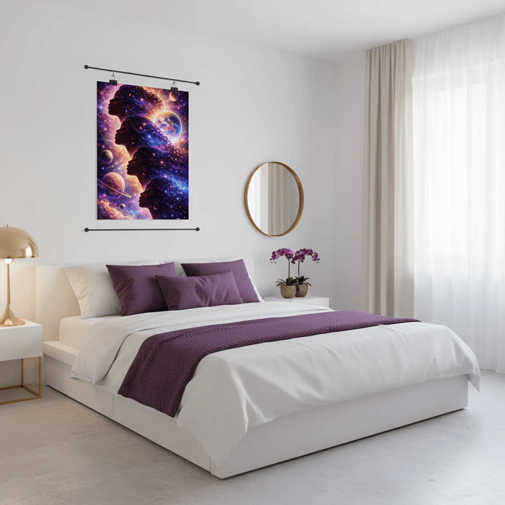 Cosmic Afro Poster Bedroom Wall Lifestyle