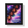 Afrocentric Melanin Galaxy Framed Poster — Cosmic Black Woman Wall Art Decor Printify
