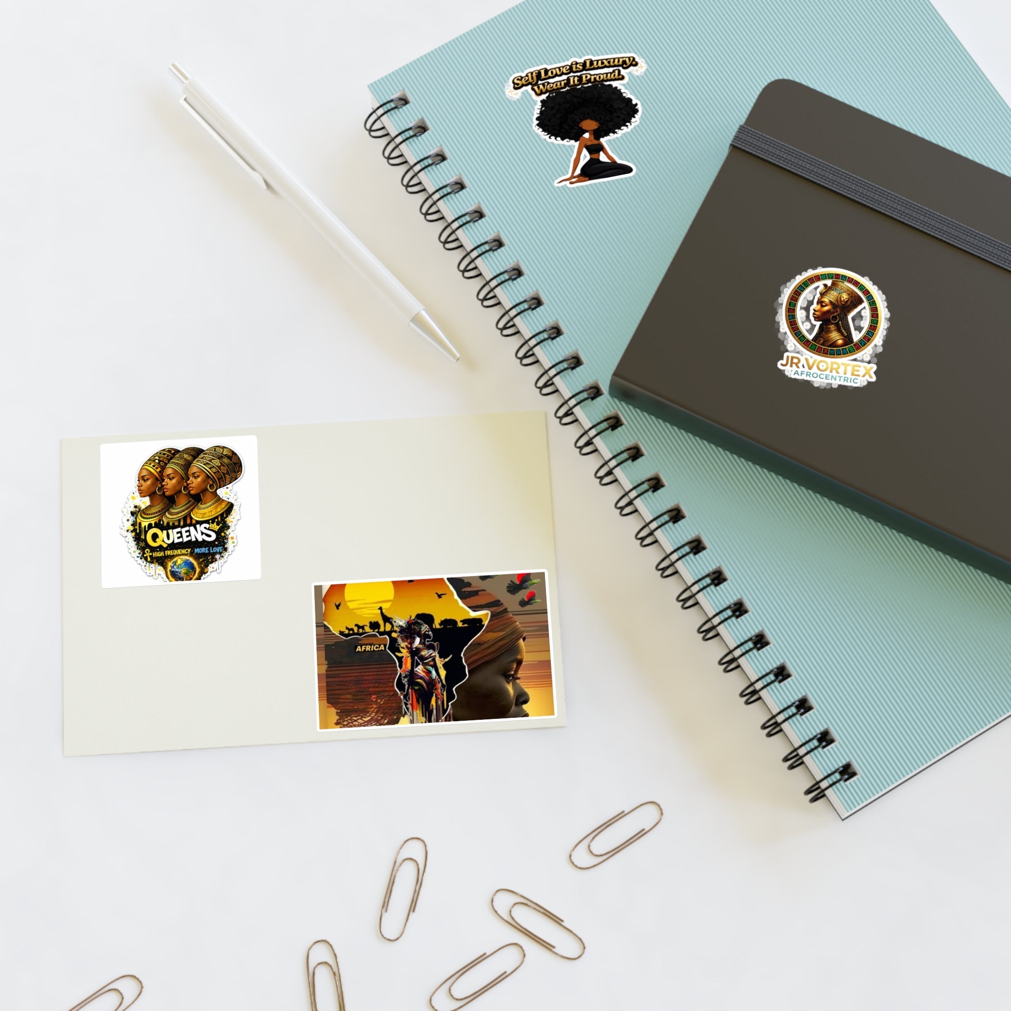 Afrocentric Queens Sticker Sheet — Black Girl Magic, Self-Love & Africa Pride Decals Printify