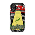 Alien Abduction Phone Case — Retro UFO Mushroom Beam Design Printify
