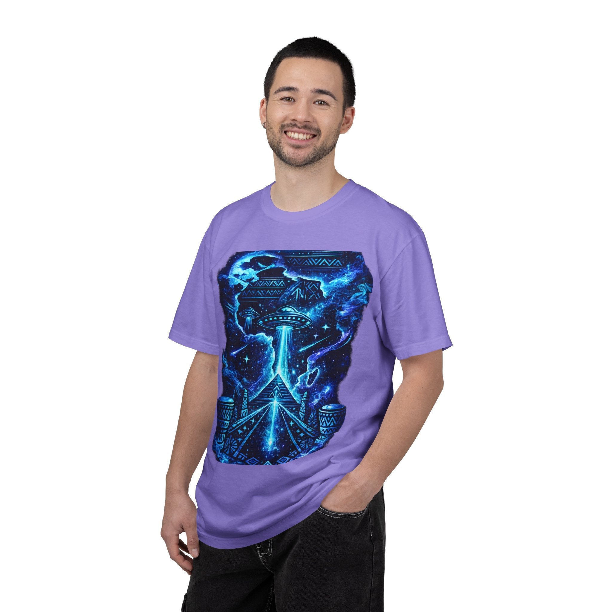 Alien Abduction T-Shirt — Neon UFO Graphic Tee Printify