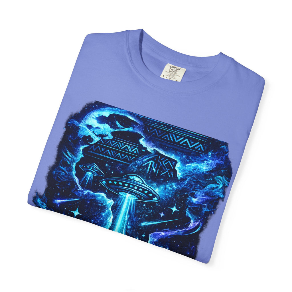 Alien Abduction T-Shirt — Neon UFO Graphic Tee Printify