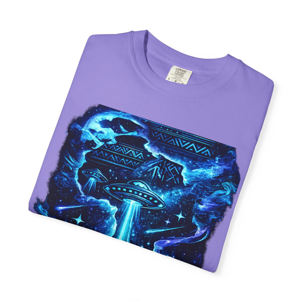 Alien Abduction T-Shirt — Neon UFO Graphic Tee Printify
