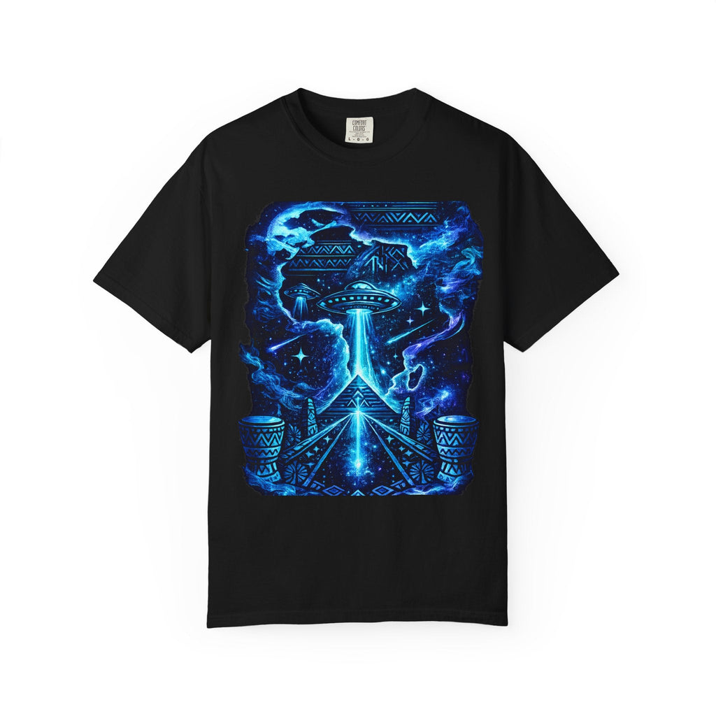 Alien Abduction T-Shirt — Neon UFO Graphic Tee Printify