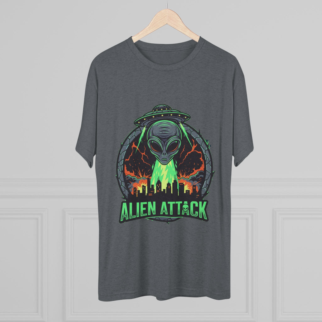 Alien Attack Unisex Tri-Blend Tee - Fun Graphic Tee for Sci-Fi Lovers Printify
