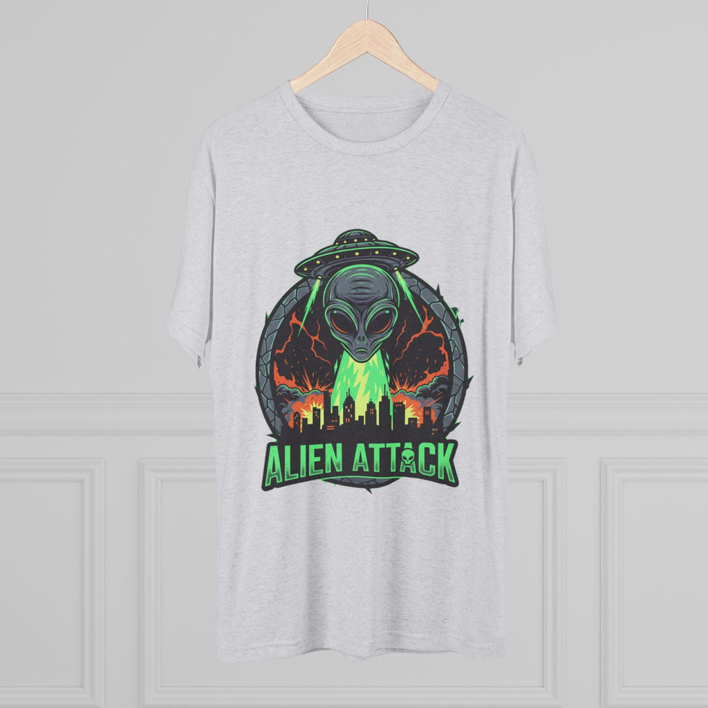 Alien Attack Unisex Tri-Blend Tee - Fun Graphic Tee for Sci-Fi Lovers Printify
