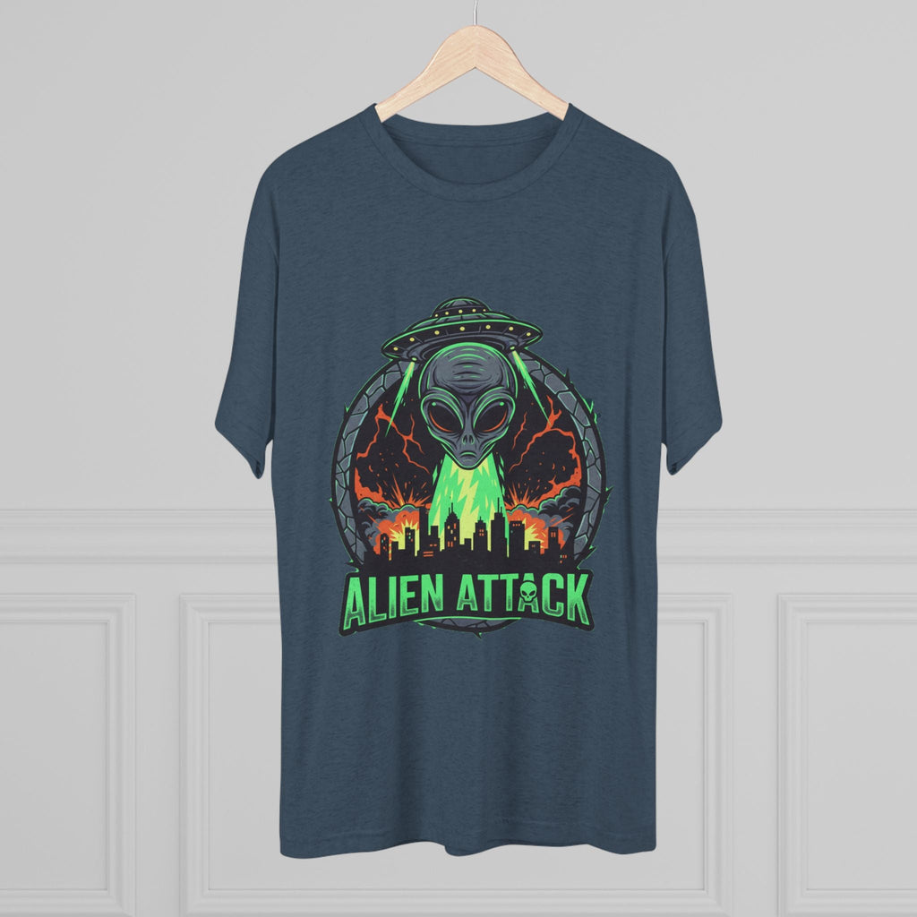 Alien Attack Unisex Tri-Blend Tee - Fun Graphic Tee for Sci-Fi Lovers Printify