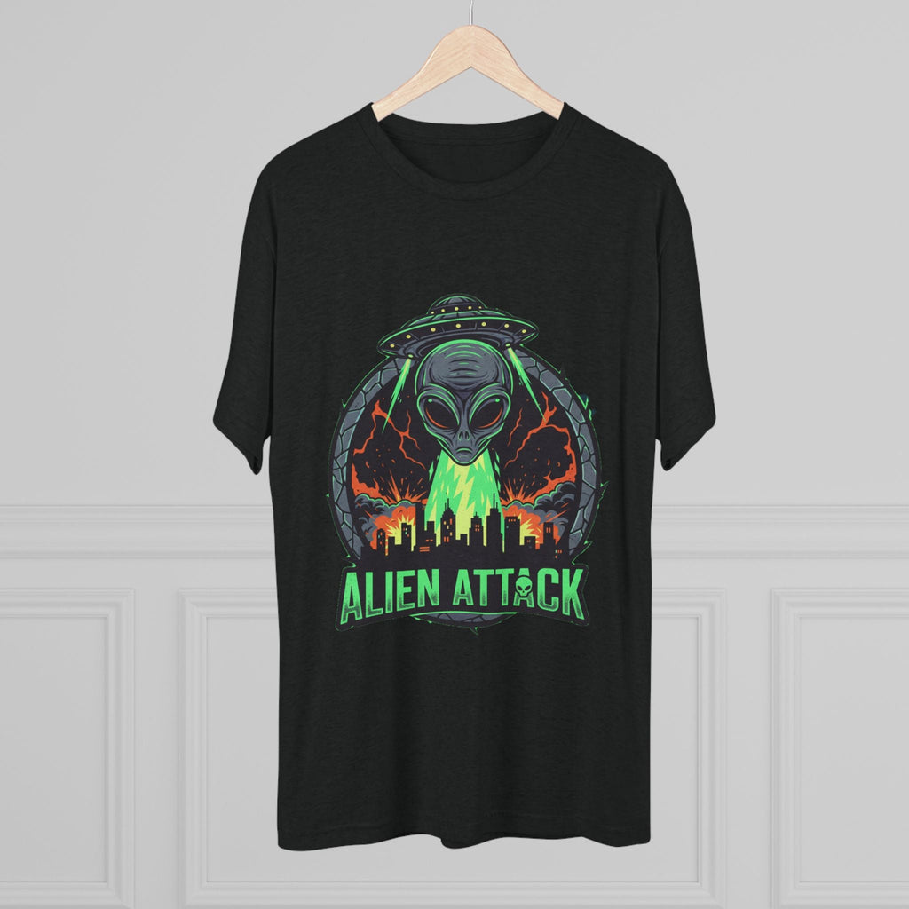Alien Attack Unisex Tri-Blend Tee - Fun Graphic Tee for Sci-Fi Lovers Printify