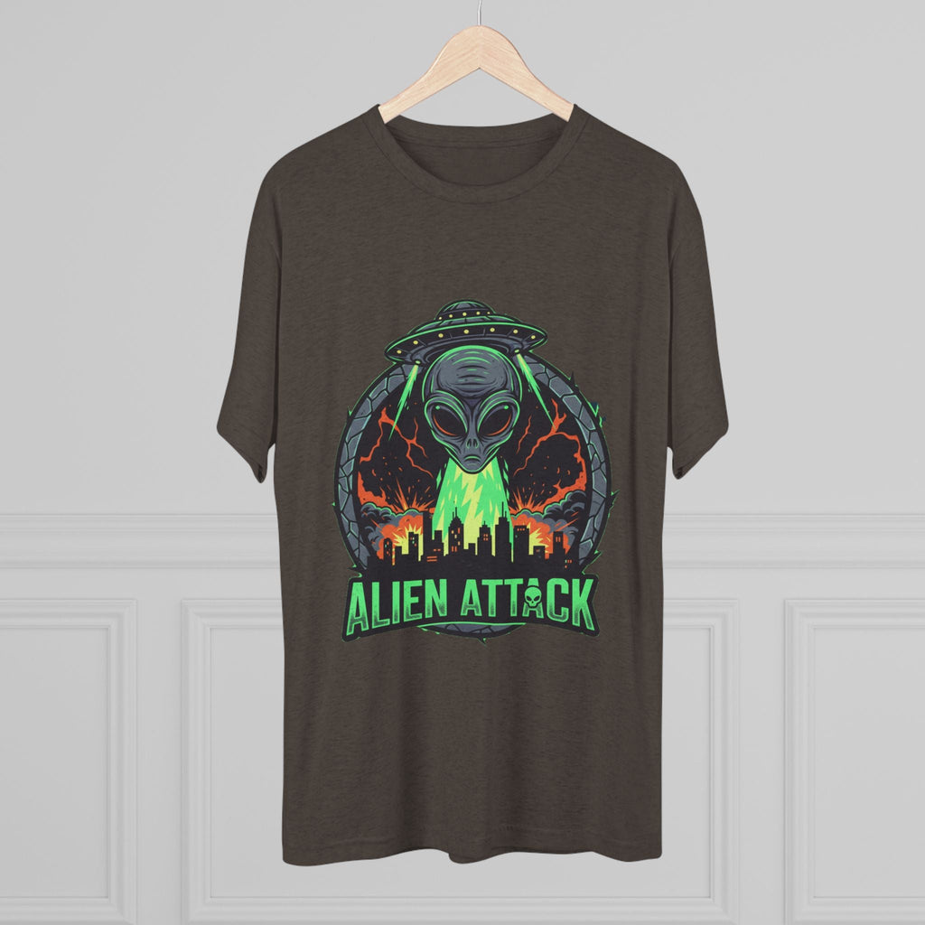 Alien Attack Unisex Tri-Blend Tee - Fun Graphic Tee for Sci-Fi Lovers Printify