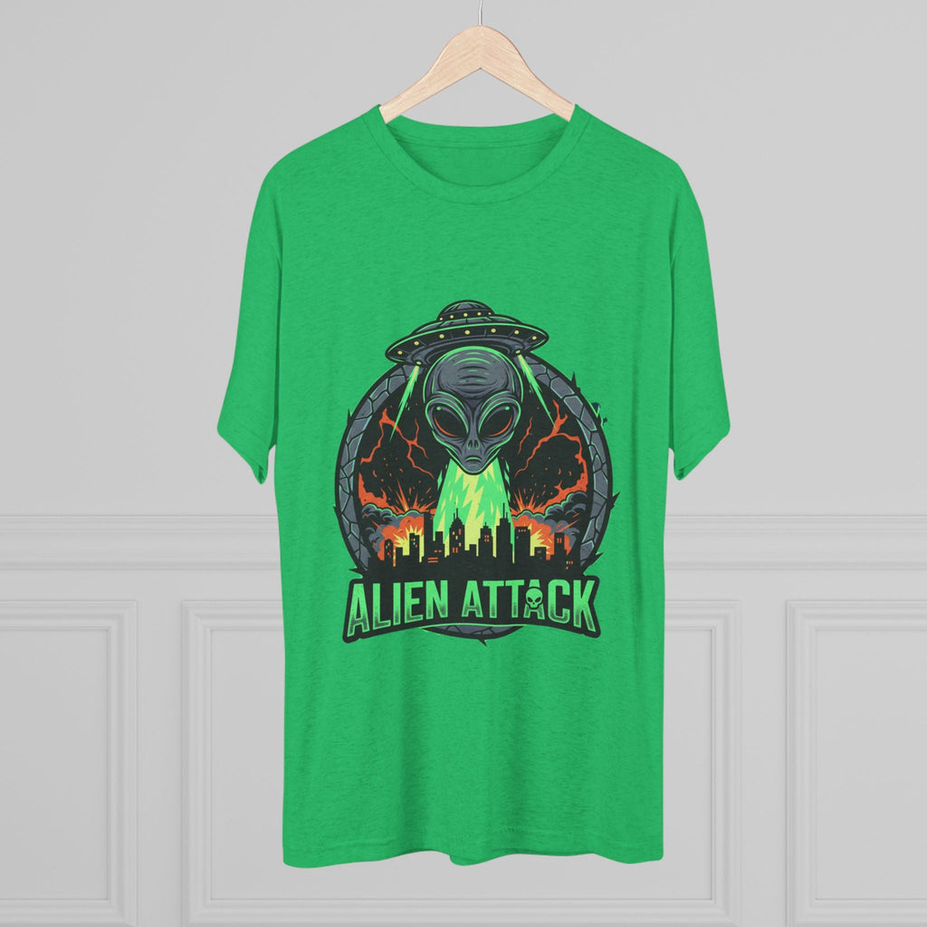 Alien Attack Unisex Tri-Blend Tee - Fun Graphic Tee for Sci-Fi Lovers Printify